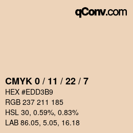 カラーコード: CMYK 0 / 11 / 22 / 7 | qconv.com