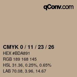 Color code: CMYK 0 / 11 / 23 / 26 | qconv.com