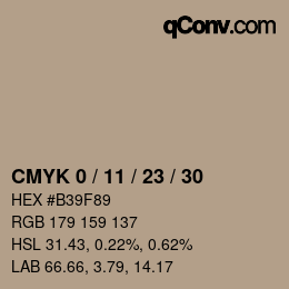 Color code: CMYK 0 / 11 / 23 / 30 | qconv.com