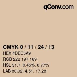 カラーコード: CMYK 0 / 11 / 24 / 13 | qconv.com