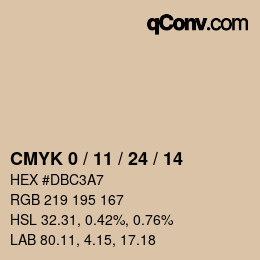 カラーコード: CMYK 0 / 11 / 24 / 14 | qconv.com