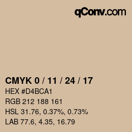 颜色代码: CMYK 0 / 11 / 24 / 17 | qconv.com