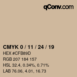 カラーコード: CMYK 0 / 11 / 24 / 19 | qconv.com