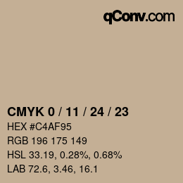 Color code: CMYK 0 / 11 / 24 / 23 | qconv.com