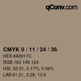 Color code: CMYK 0 / 11 / 24 / 36 | qconv.com