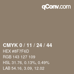 カラーコード: CMYK 0 / 11 / 24 / 44 | qconv.com