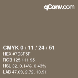 Color code: CMYK 0 / 11 / 24 / 51 | qconv.com