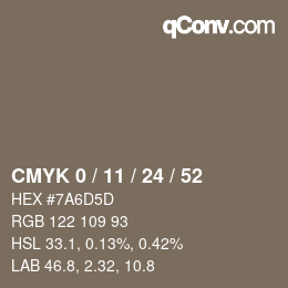 Color code: CMYK 0 / 11 / 24 / 52 | qconv.com