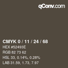 カラーコード: CMYK 0 / 11 / 24 / 68 | qconv.com