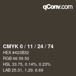 カラーコード: CMYK 0 / 11 / 24 / 74 | qconv.com