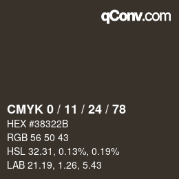 颜色代码: CMYK 0 / 11 / 24 / 78 | qconv.com