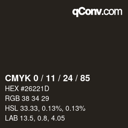 Color code: CMYK 0 / 11 / 24 / 85 | qconv.com