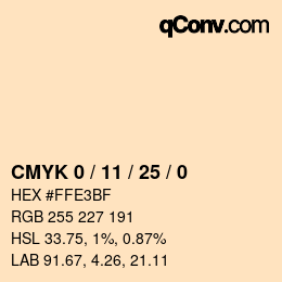 Color code: CMYK 0 / 11 / 25 / 0 | qconv.com