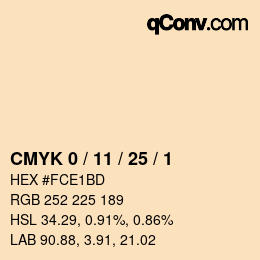 Color code: CMYK 0 / 11 / 25 / 1 | qconv.com