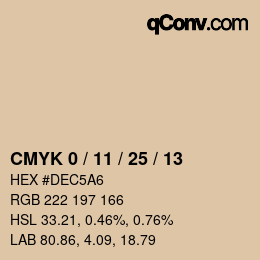 Código de color: CMYK 0 / 11 / 25 / 13 | qconv.com