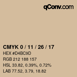 Color code: CMYK 0 / 11 / 26 / 17 | qconv.com