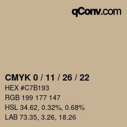 Color code: CMYK 0 / 11 / 26 / 22 | qconv.com