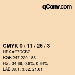 颜色代码: CMYK 0 / 11 / 26 / 3 | qconv.com