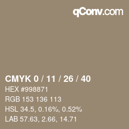 カラーコード: CMYK 0 / 11 / 26 / 40 | qconv.com