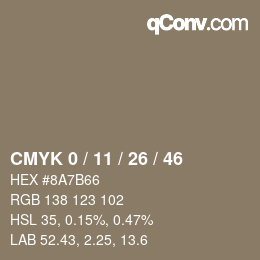 Color code: CMYK 0 / 11 / 26 / 46 | qconv.com