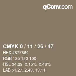 Color code: CMYK 0 / 11 / 26 / 47 | qconv.com