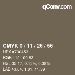 Color code: CMYK 0 / 11 / 26 / 56 | qconv.com