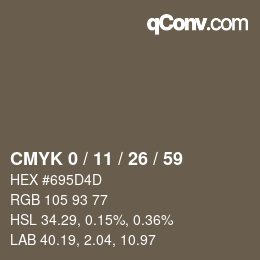 カラーコード: CMYK 0 / 11 / 26 / 59 | qconv.com