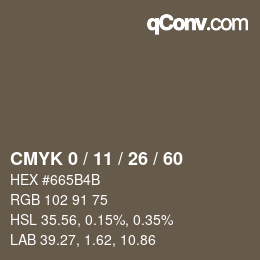 カラーコード: CMYK 0 / 11 / 26 / 60 | qconv.com