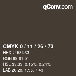 カラーコード: CMYK 0 / 11 / 26 / 73 | qconv.com