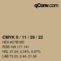 Color code: CMYK 0 / 11 / 29 / 22 | qconv.com