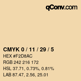 颜色代码: CMYK 0 / 11 / 29 / 5 | qconv.com