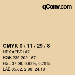 Color code: CMYK 0 / 11 / 29 / 8 | qconv.com