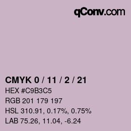 Color code: CMYK 0 / 11 / 2 / 21 | qconv.com