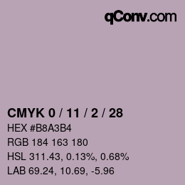 Color code: CMYK 0 / 11 / 2 / 28 | qconv.com