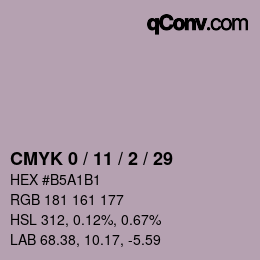 カラーコード: CMYK 0 / 11 / 2 / 29 | qconv.com
