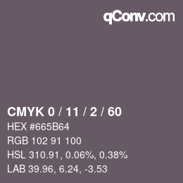 Color code: CMYK 0 / 11 / 2 / 60 | qconv.com