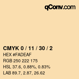 Color code: CMYK 0 / 11 / 30 / 2 | qconv.com