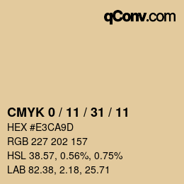 カラーコード: CMYK 0 / 11 / 31 / 11 | qconv.com