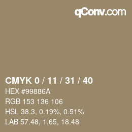 颜色代码: CMYK 0 / 11 / 31 / 40 | qconv.com