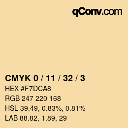 Color code: CMYK 0 / 11 / 32 / 3 | qconv.com