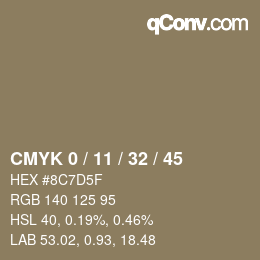 Color code: CMYK 0 / 11 / 32 / 45 | qconv.com