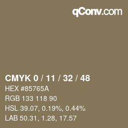 Color code: CMYK 0 / 11 / 32 / 48 | qconv.com