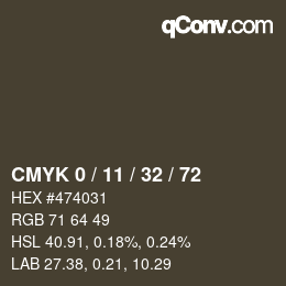 Color code: CMYK 0 / 11 / 32 / 72 | qconv.com