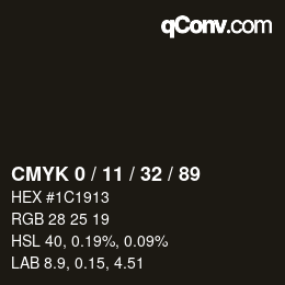 Color code: CMYK 0 / 11 / 32 / 89 | qconv.com