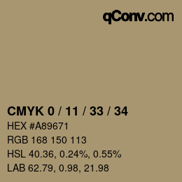 Color code: CMYK 0 / 11 / 33 / 34 | qconv.com