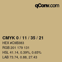 Código de color: CMYK 0 / 11 / 35 / 21 | qconv.com