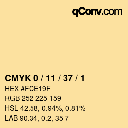 颜色代码: CMYK 0 / 11 / 37 / 1 | qconv.com