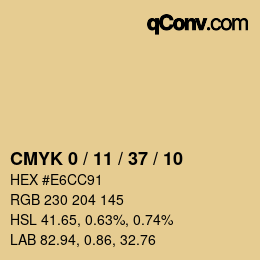 颜色代码: CMYK 0 / 11 / 37 / 10 | qconv.com