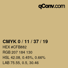颜色代码: CMYK 0 / 11 / 37 / 19 | qconv.com