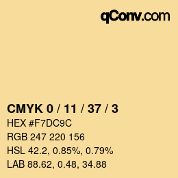 颜色代码: CMYK 0 / 11 / 37 / 3 | qconv.com